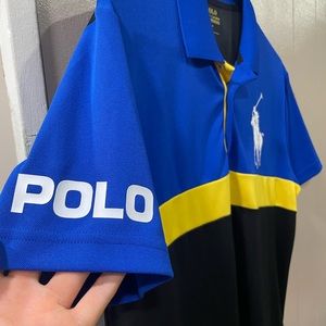 Performing Polo Ralph Lauren Blue Black Yellow accent size M